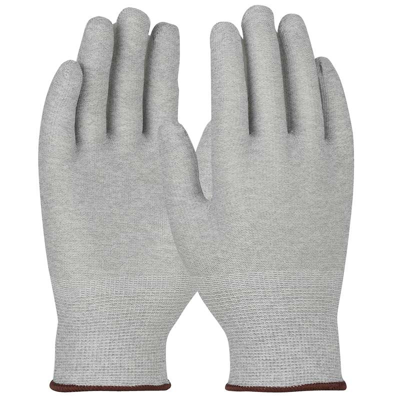 QualaKnit® ESD KAS Nylon and Conductive Carbon Anti-Static Gloves, Extra Large, Gray, 120 Pair per Case