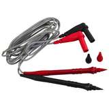 Retractable Tip Test Probe Set, 4' Test Leads, Black and Red, with Right-Angle Banana Plugs redirect to product page