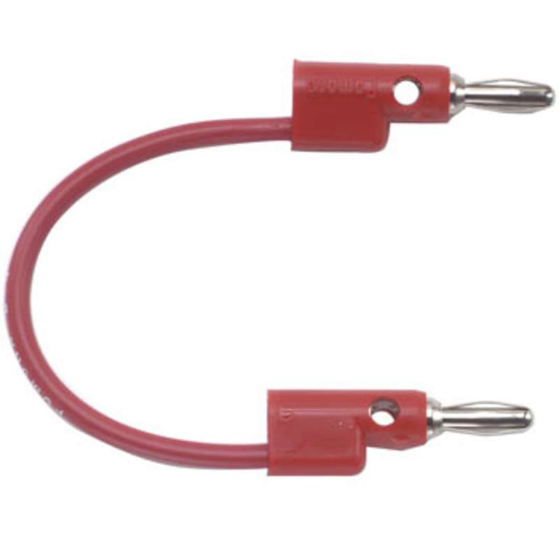 Multi-Stacking Banana Plug Patch Cord, 18", Red