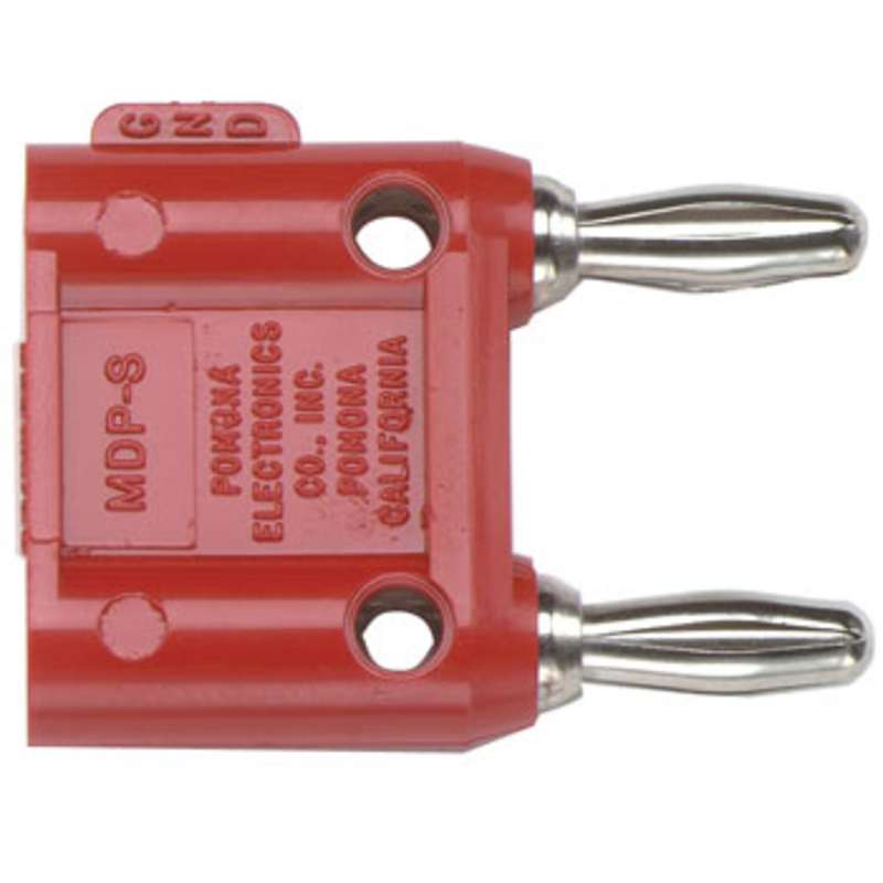 Double Banana Plug with Shorting Bar, Red