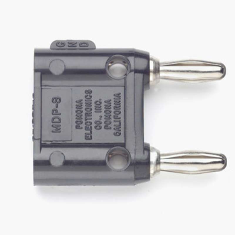 Double Banana Plug with Shorting Bar, Black