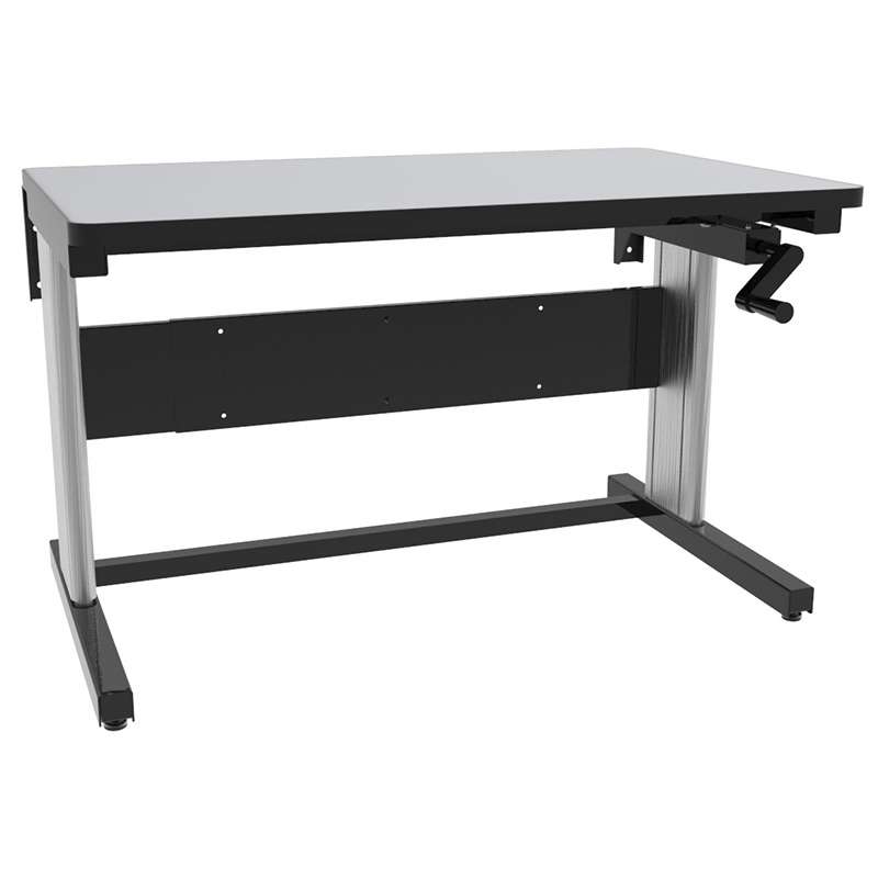ESD Hand Crank Adjustable Laminate Workstation with Dual Aluminum Leg, 30"D x 72"W