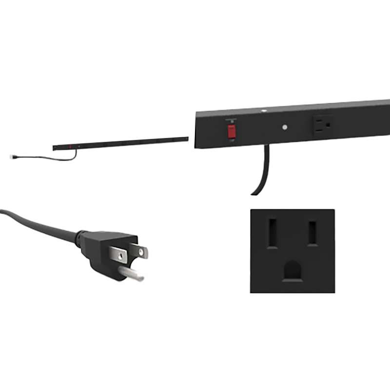 PRODUCTION BASICS POWER RAIL 20 AMP 60", BLACK