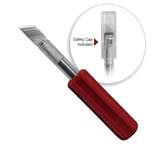 #5 Heavy Duty Knife with Red Plastic Handle, Safety Cap and #19 Blade, 4-1/2" Long redirect to product page