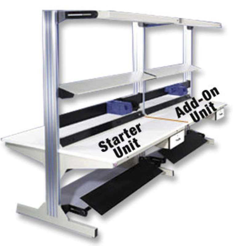 Dimension Next Quick Ship Double Sided ESD Workstation Add-On Unit 30"D x 60"W x 82"H