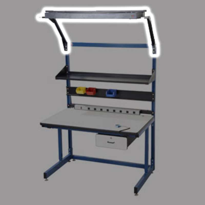 Overhead Dual Bulb Light and Frame for 60"L Basics Bench, Bulbs Not Included