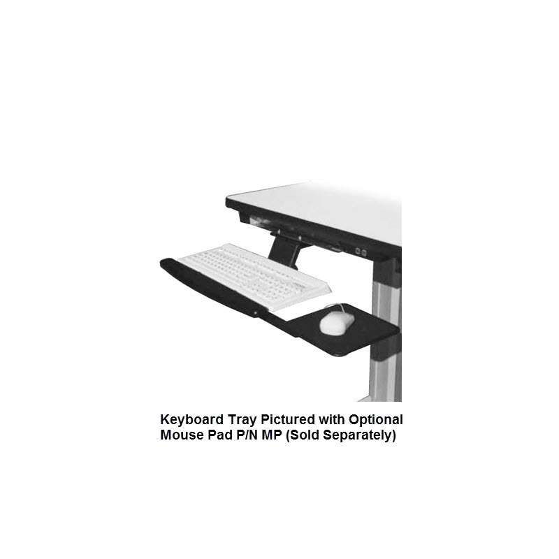 Sliding Keyboard Tray with Armrest and Black Textured Frame