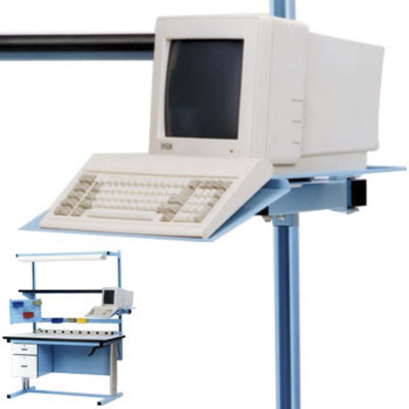 Articulating Monitor Arm with Keyboard Tray, 14" x 14"