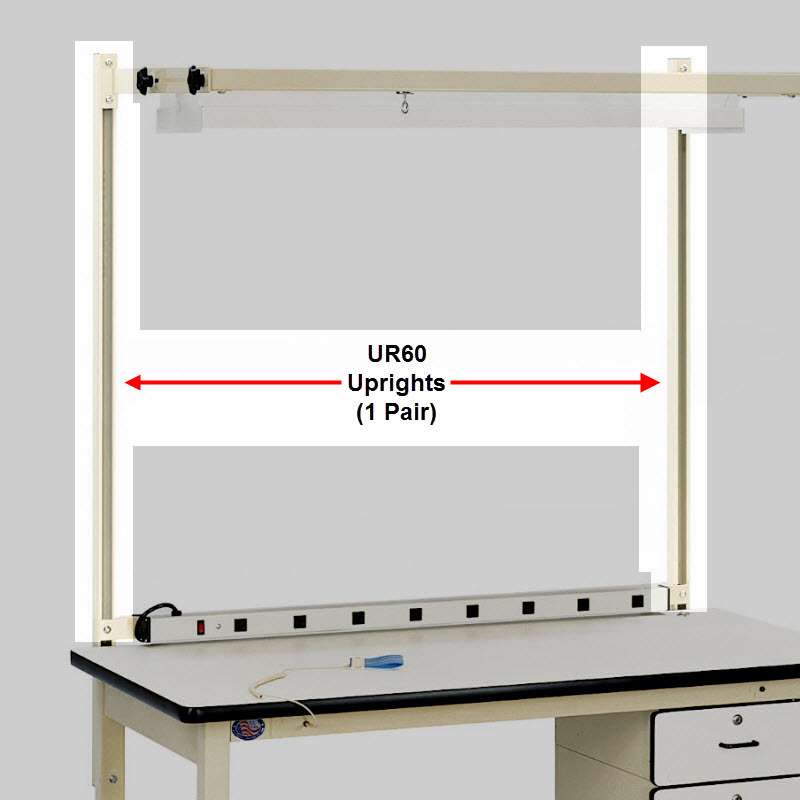 Accessory Uprights 60" Long Standard, 48" Above the Worksurface, Pair