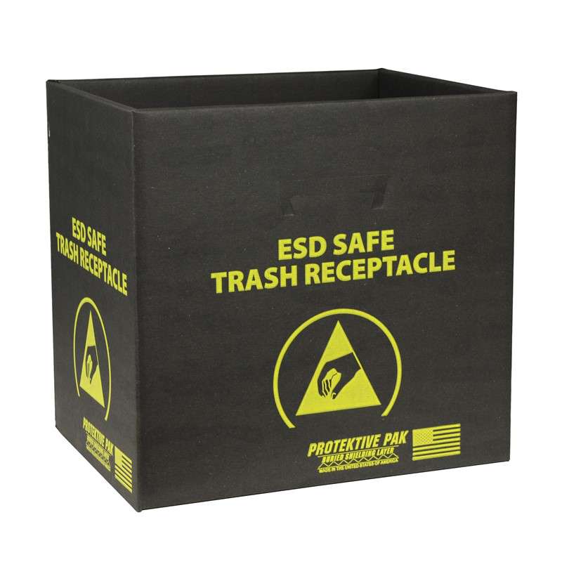 Black Trash Receptacle without Handles and Wires, 13-1/2 x 12 x 13-1/4in