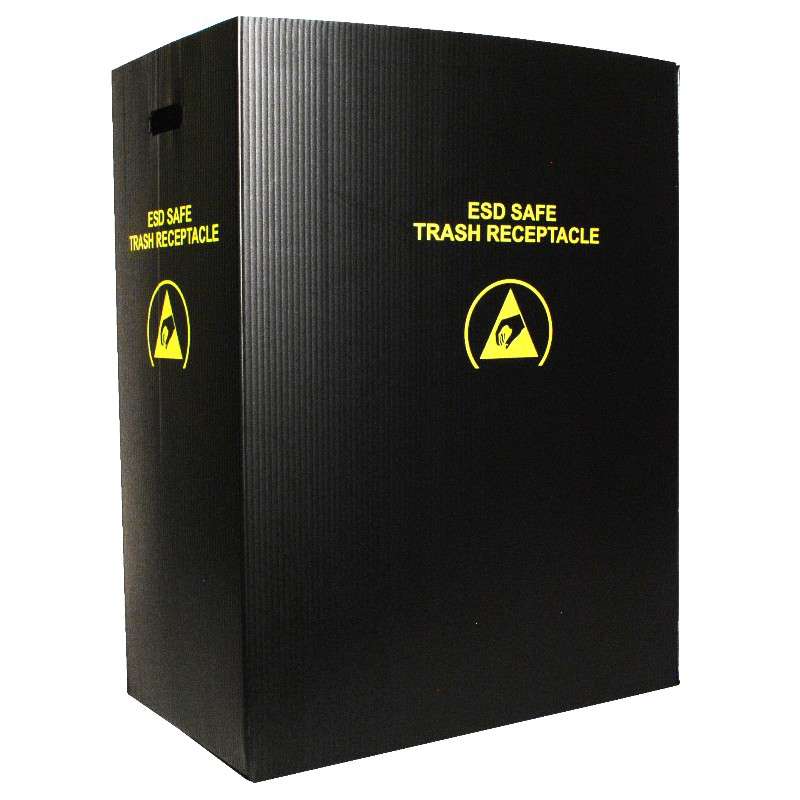 Black Large Trash Receptacle, 36 Gallon