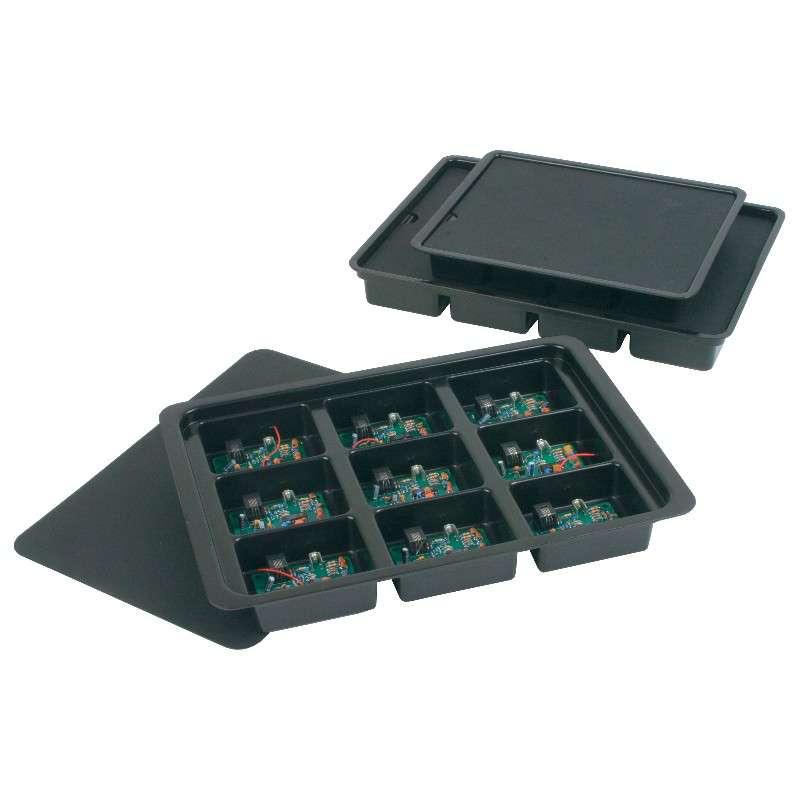Black Plastic Kitting Tray with 12 Cells