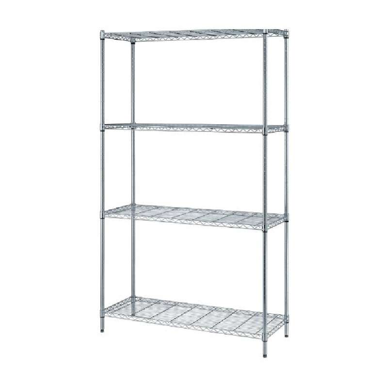 1 Box Wire Shelving 4-Shelf Unit 24 W x 30 L x 72in H, Chrome