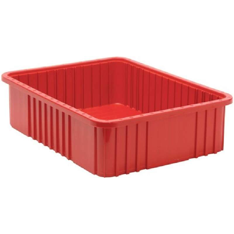 Dividable Grid Container, 22-1/2 x 17-1/2 x 6 in, Red, 3 per Case