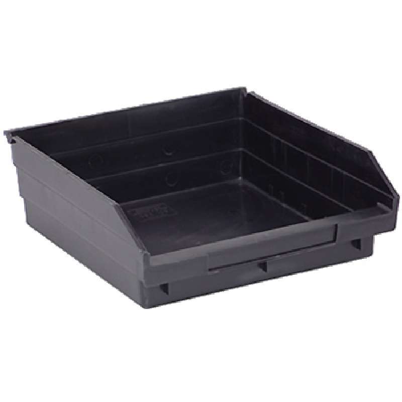 4in Economy Shelf Bin 11-5/8in x 11-1/8in x 4in, Recycled Black, 8 per Case