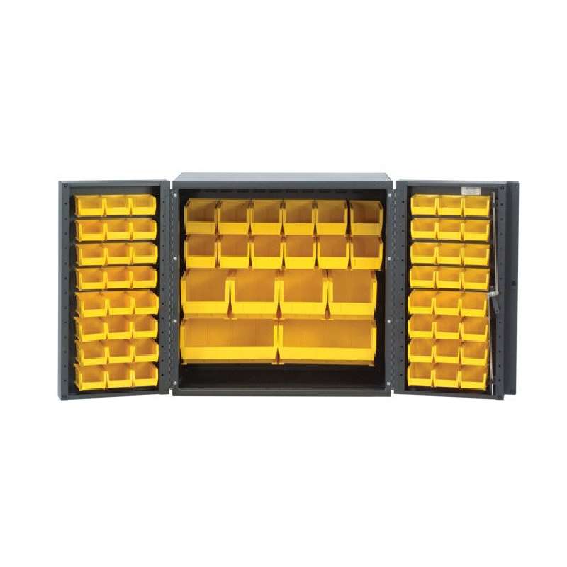 All-Welded Mini Cabinet with Bins, 36 W x 24 D x 36in H, 66 Ultra Bins in Blue (24 QUS210, 24 QUS220, 12 QUS230, 4 QUS240, 2 QUS250)