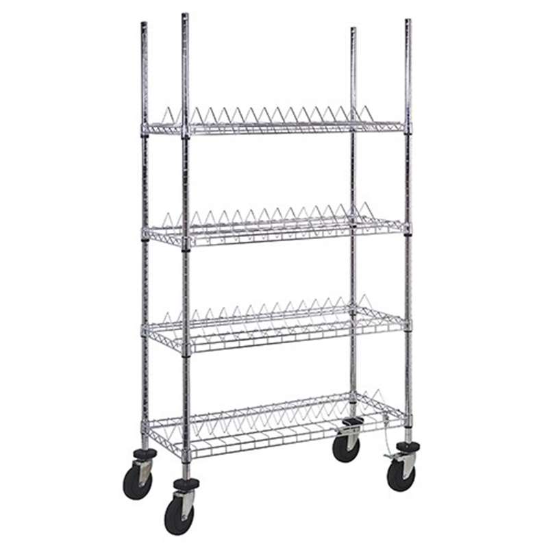 Wire Reel Cart, 18" x 36" x 63", Holds 60 Reels on 4 Shelves