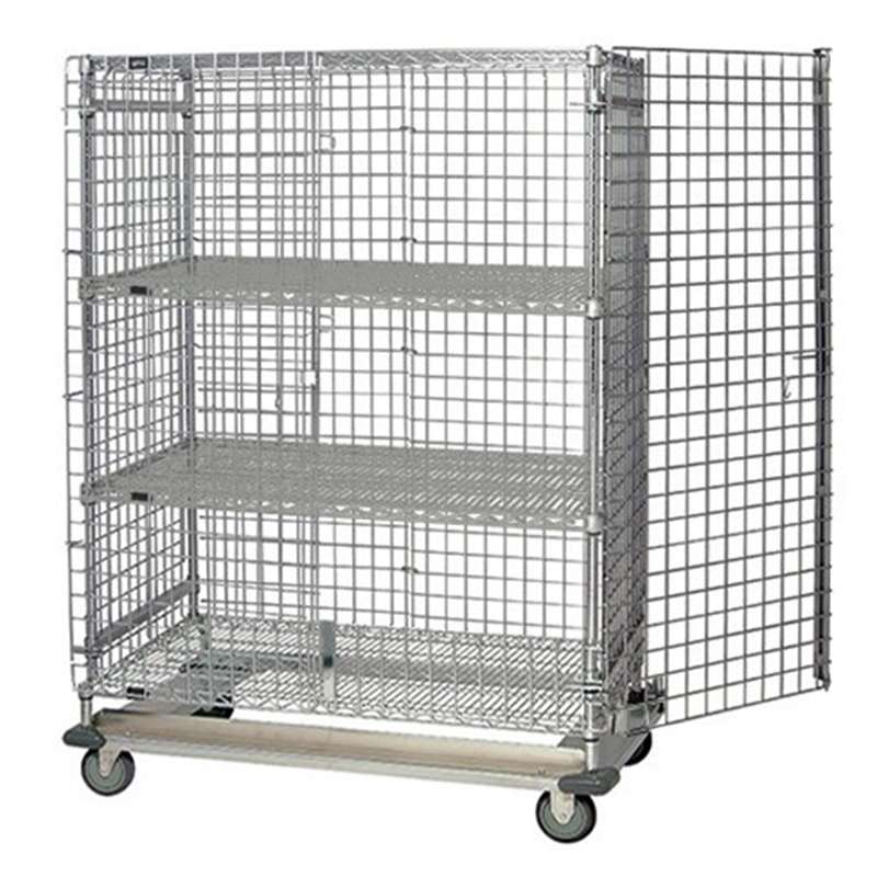 Security Unit, Mobile with Dolly Base, 60"W x 24"D x 70"H, 2 Intermediate Shelves