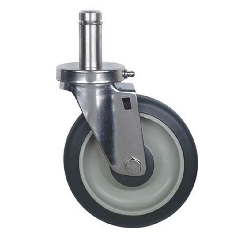 Heavy Duty Swivel Stem Casters, Set of 4, 2 with Swivels, 2 with Brakes, 5" x 1.25