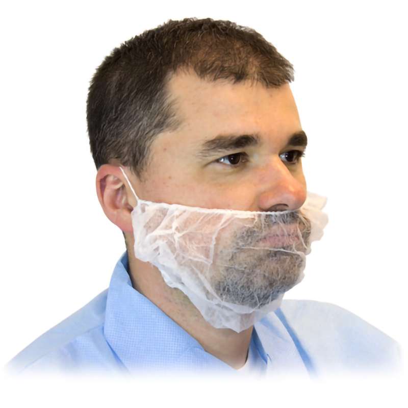 Beard Cover, Plastic, Polypropylene, 100 Covers per Bag
