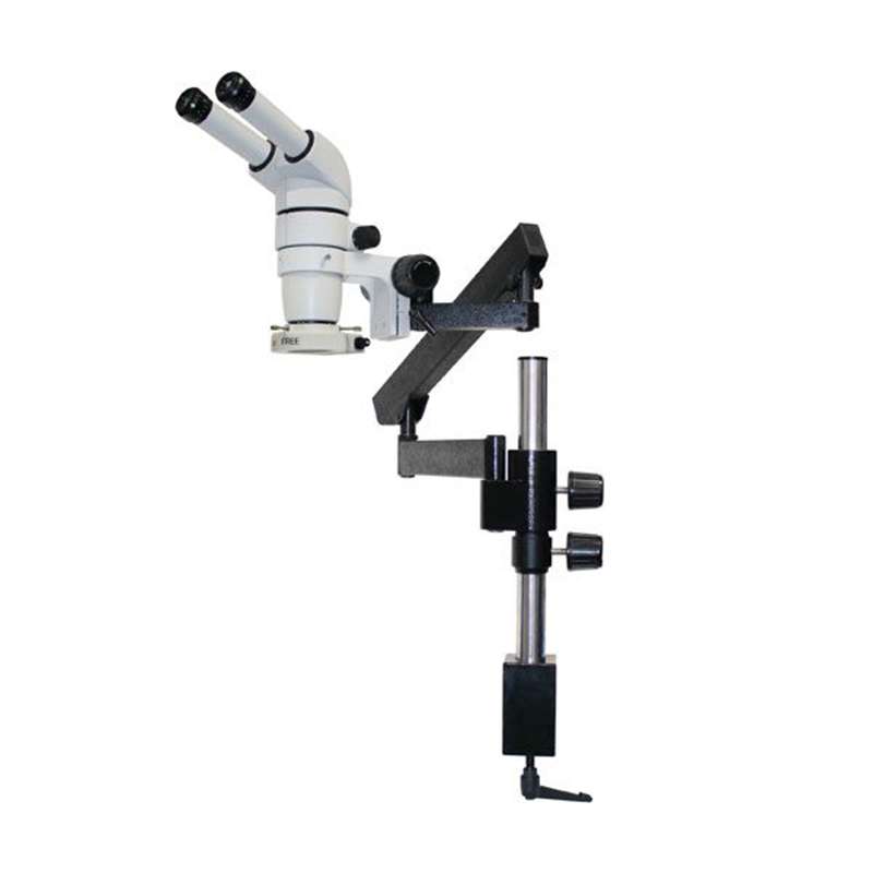 E-Series 0°-45° Tilting Binocular Head with a Pair of 10X Eyepieces, Articulating Arm Stand, and Compact LED Ring Light
