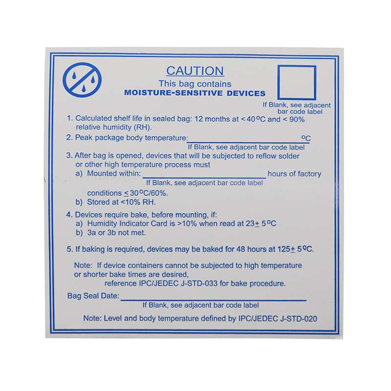Dri Shield Moisture Sensitive Devices Label 4" x 4" Meets Specs, 100/Roll
