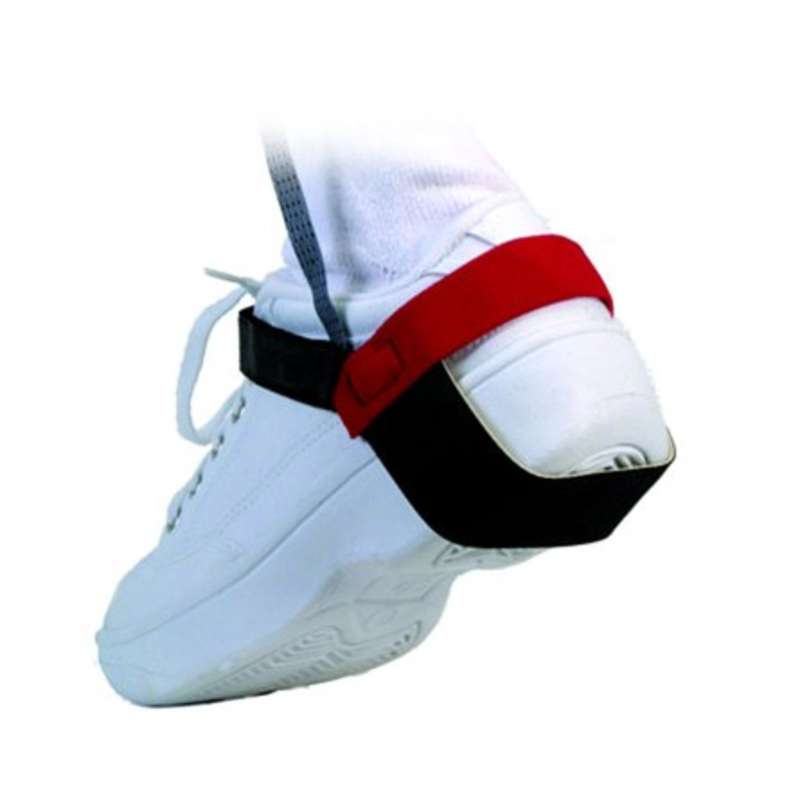 Non-Marking High Visibility Heel Ground with 1" Wide Cup, D-Ring, and 1 Megohm Resistor, Red