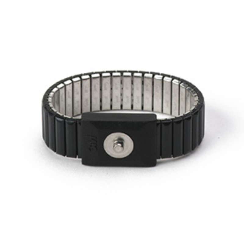 Speidel Expandable Metal Wrist Strap with 4mm Snap, without Cord, Black, Medium