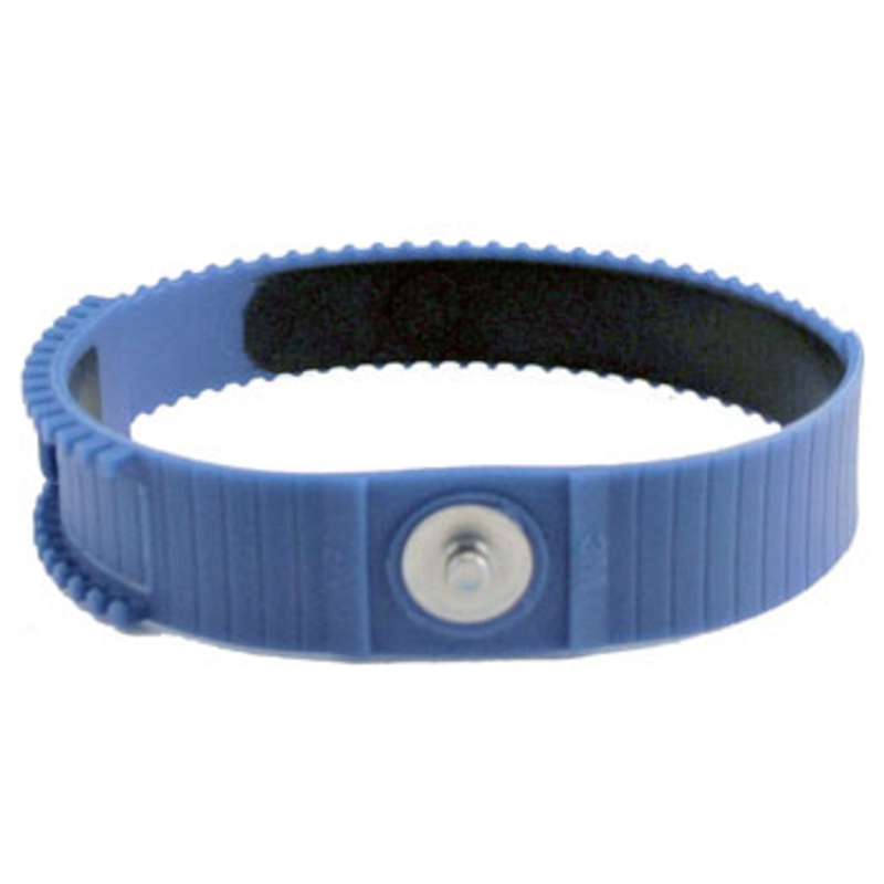 Adjustable Plastic Wrist Strap, Blue with 4mm Stud