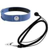 Adjustable Plastic Wrist Strap, Blue, 5' Lightweight Coil Cord and 4mm Snap redirect to product page