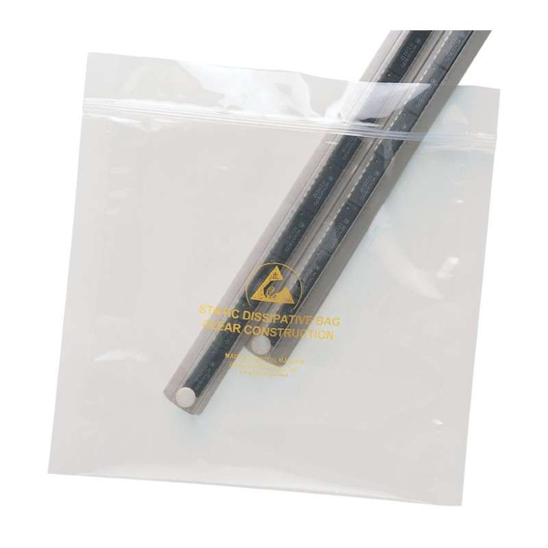 Statfree® Dissipative Ultra Clear 3.5 Mil Zip Top Polyester Bag, 10 x 12", 100 per Package