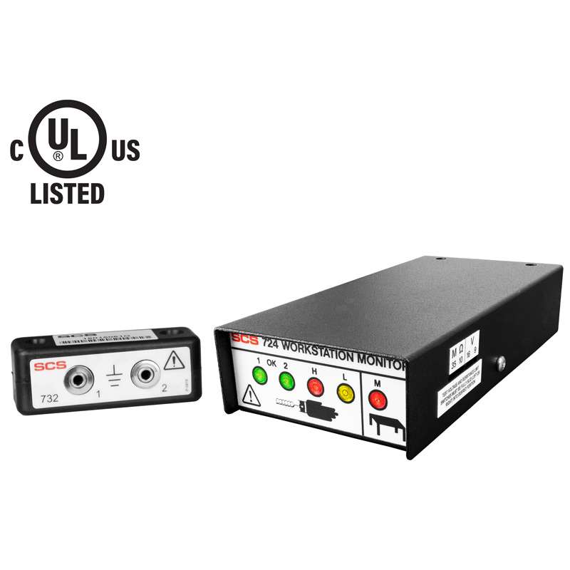 Continuous Wrist Strap Workstation Monitor for SCS Dual Conductor Wrist Straps, No Power Adapter