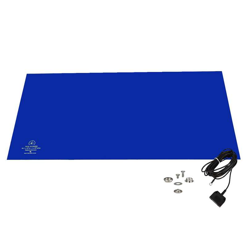 Mat Kit, Rubber, Dissipative, Dual Layer, Dark Blue, 24in x 48in, R3 Series