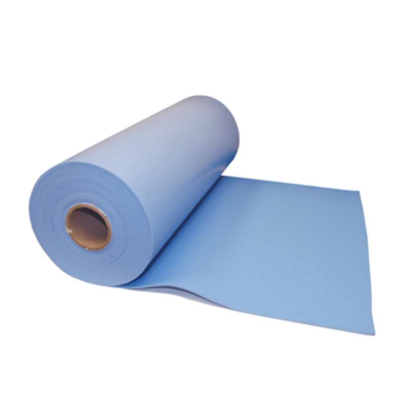 VT Series 3-Layer Dissipative Vinyl Work Top Mat Roll, Blue, 24" x 50' x .125