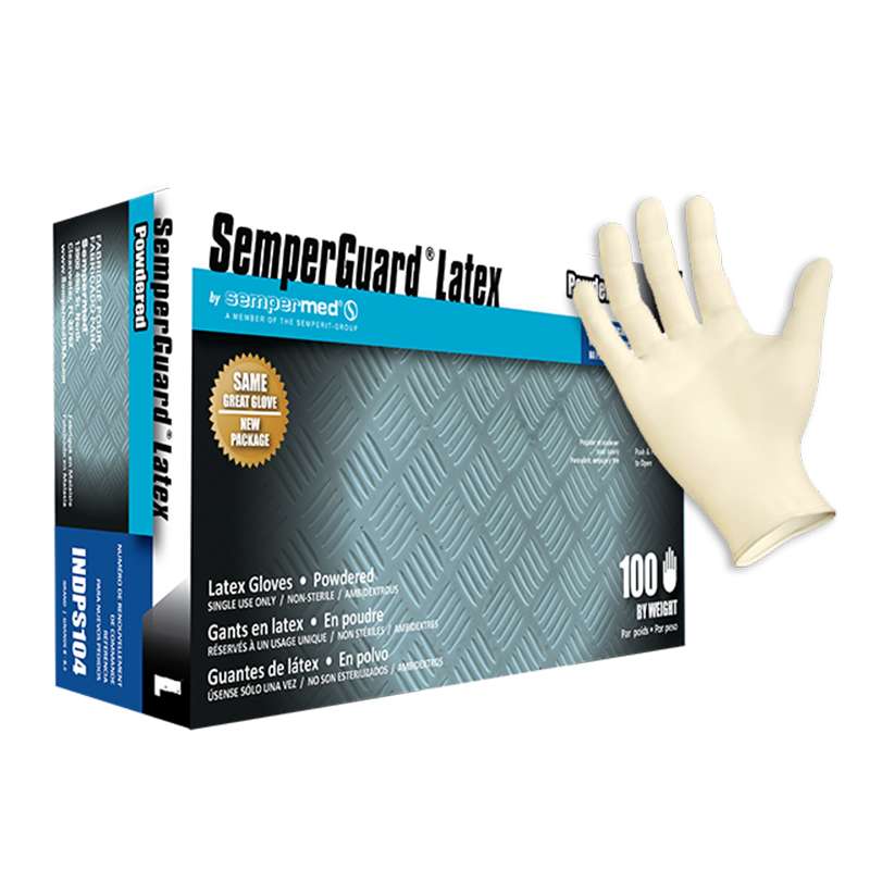 Rubber Latex Powdered Gloves, Medium, 4.36 mil, Natural, 10 Boxes/Case