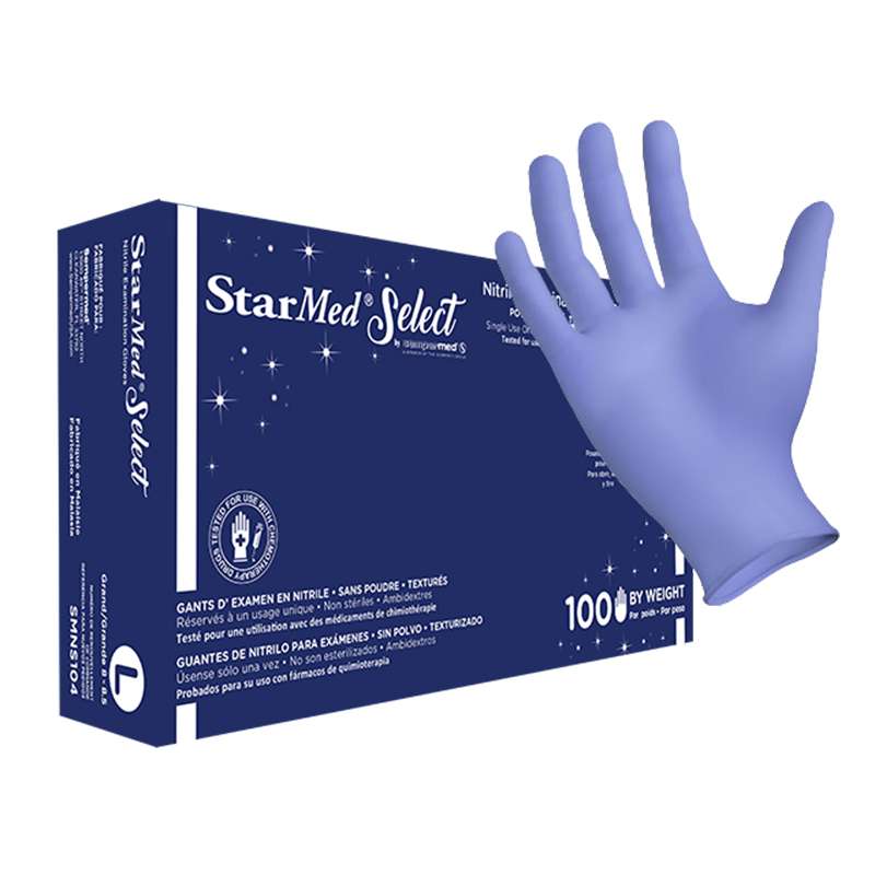 Select 3mil Nitrile Exam Grade Powder-Free Gloves, Medium, 100/Box, 10 Boxes/Case