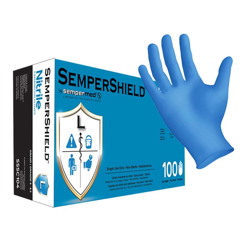 Nitrile Exam Powder Free Gloves, Textured with Nitrile Standard Cuff, Medium, Blue, 100 Pieces/Box, 10 Boxes/Case