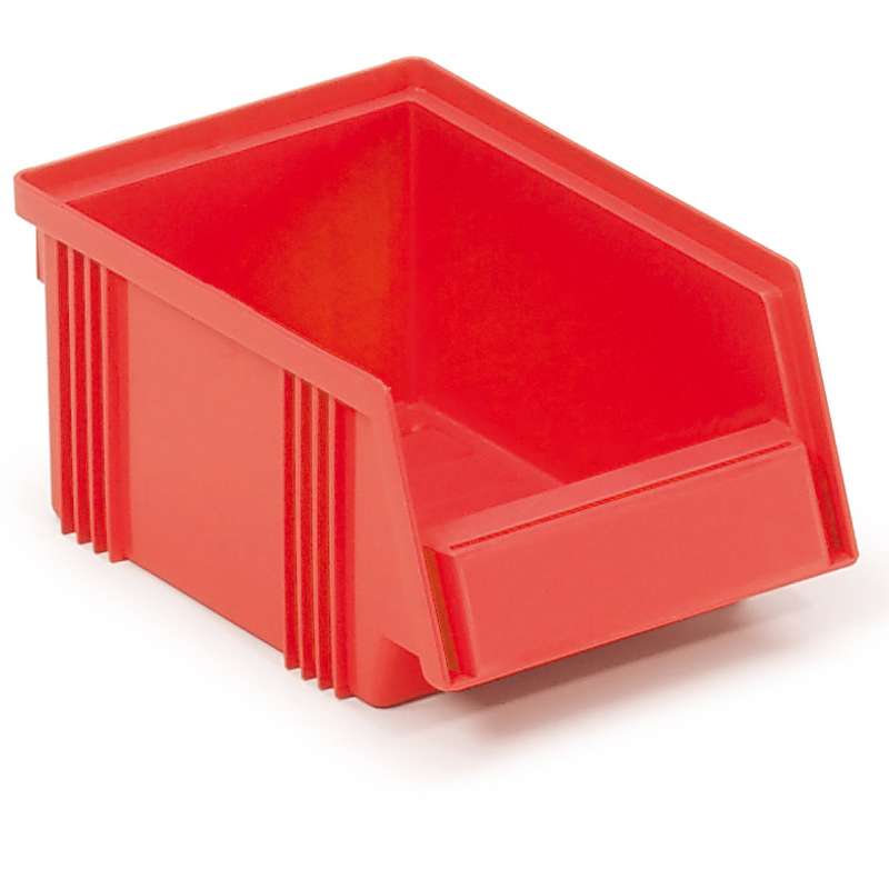 Stacking Bin - RED - 6.49"Dx4.13"Wx2.95"H O.D., Case of 60 Bins