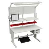 Concept™ Series Non-ESD Preconfigured Manual Workstation With 48" Dual LED Overhead Light 30"D x 60"W redirect to product page