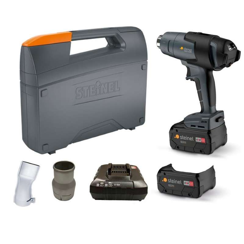 MH3 Roofing Kit, with Heat Gun, 570 or 930 Fahrenheit, LED Display, 600 Watts output, 2 Batteries & Charger, Adapter Nozzle, and 40mm Nozzle, Heavy Duty Case