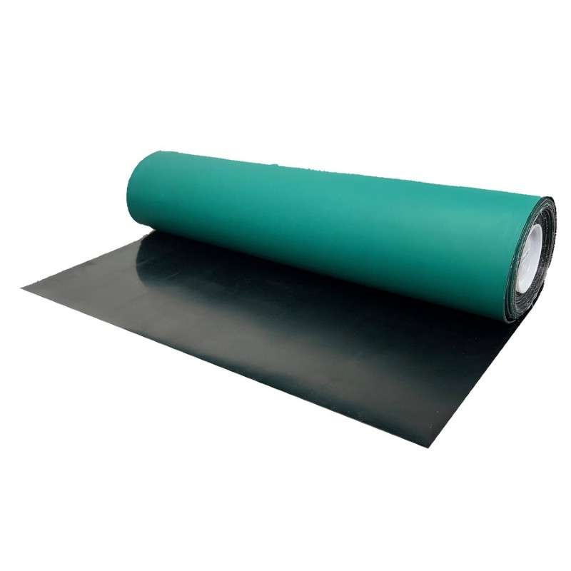 ESD-Safe 2-Layer, Rubber, Table Mat Roll, 3 x 40 ft, 0.08" Thick, True Green