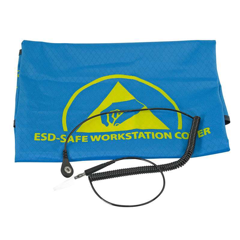 ESD Safe Workstation Cover with 1/8" (4MM) Snap Installed, 6 ft Ground Cord, 30 in x 48 in
