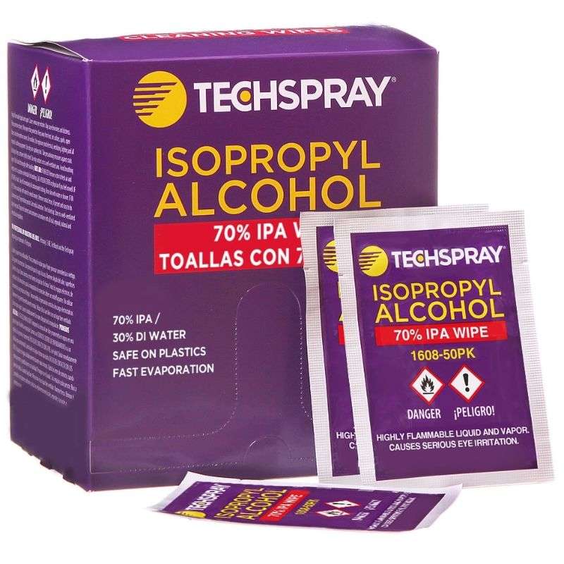 Isopropyl Alcohol Wipes 70%, 5-1/4 x 5-1/2", 50 per Pack, 10 Packages per Case