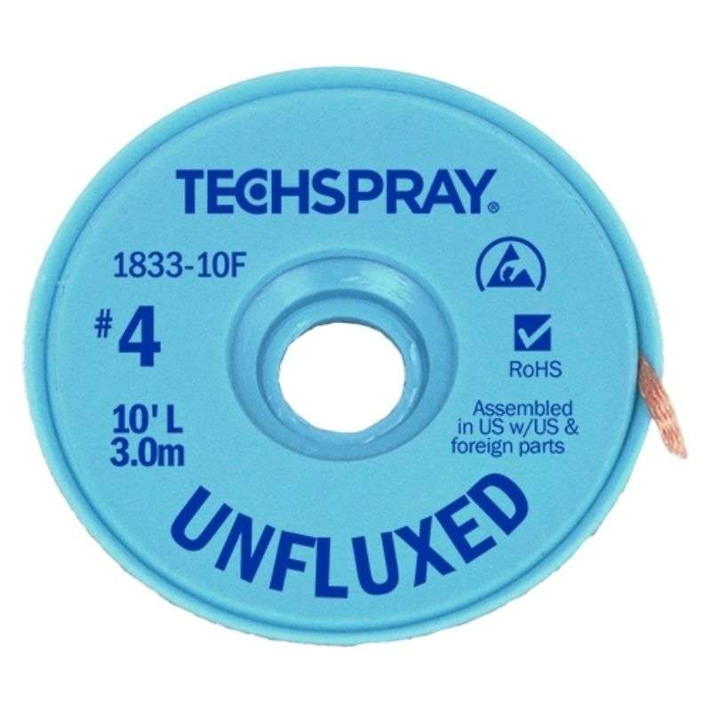 Unfluxed Desoldering Braid .098" x 10' Blue ESD Spool