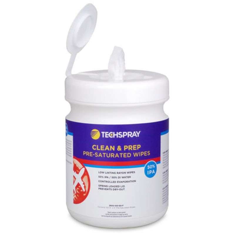 50% IPA Clean & Prep Aerospace Pre-saturated Wipe, 100 Wipes per Canister