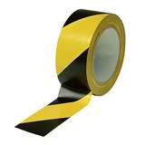 Floor Tape, 2"x36 Yds, 3" Core, 6 mil, Yellow/Black Stripe redirect to product page