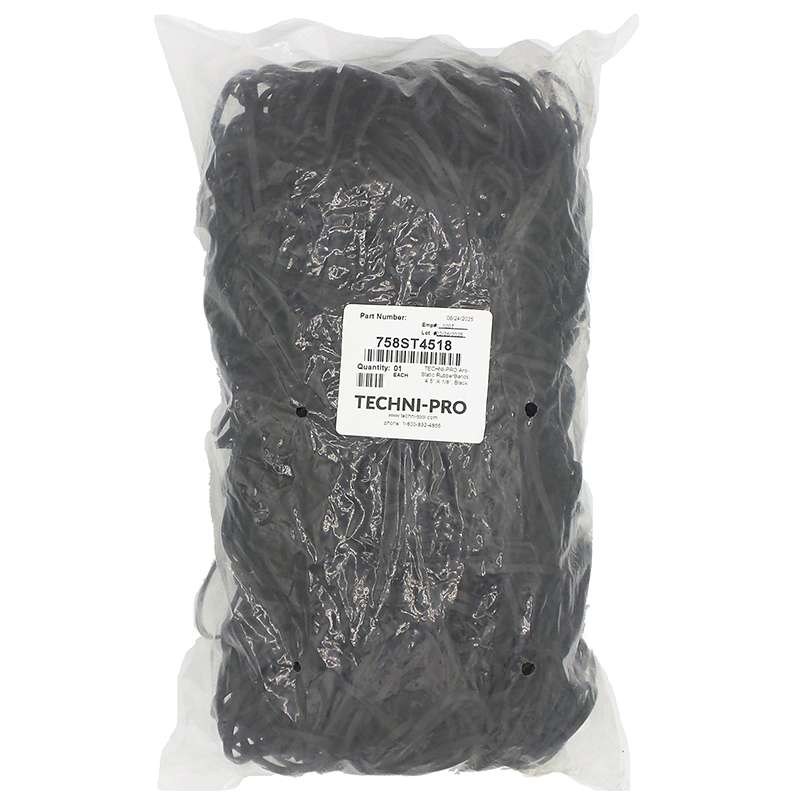 Conductive Rubber Bands, Black, 4-1/2" x 1/8", 420/Bag