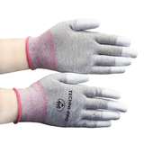 Gloves, Knit, ESD Safe, Tip Coated, Polyurethane, Small redirect to product page