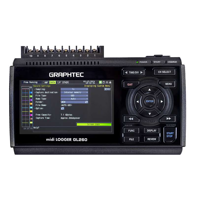 Data Logger With 4.3" Color Display, 10 Analog Channels