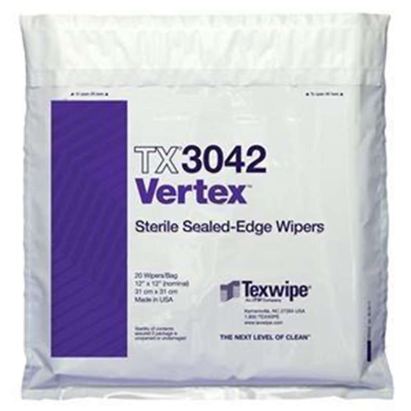 TexWipe® Dry Cotton Cleanroom Wipers, Non-Sterile, 4 x 4", 1200 per Bag, 6 Bags per Case
